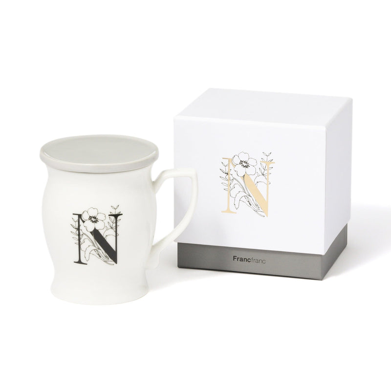 Initial Mug Flower  N