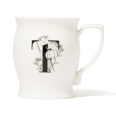 Initial Mug Flower  T