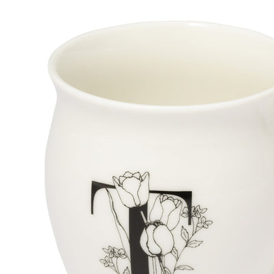 Initial Mug Flower  T