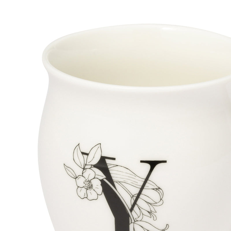 Initial Mug Flower  Y