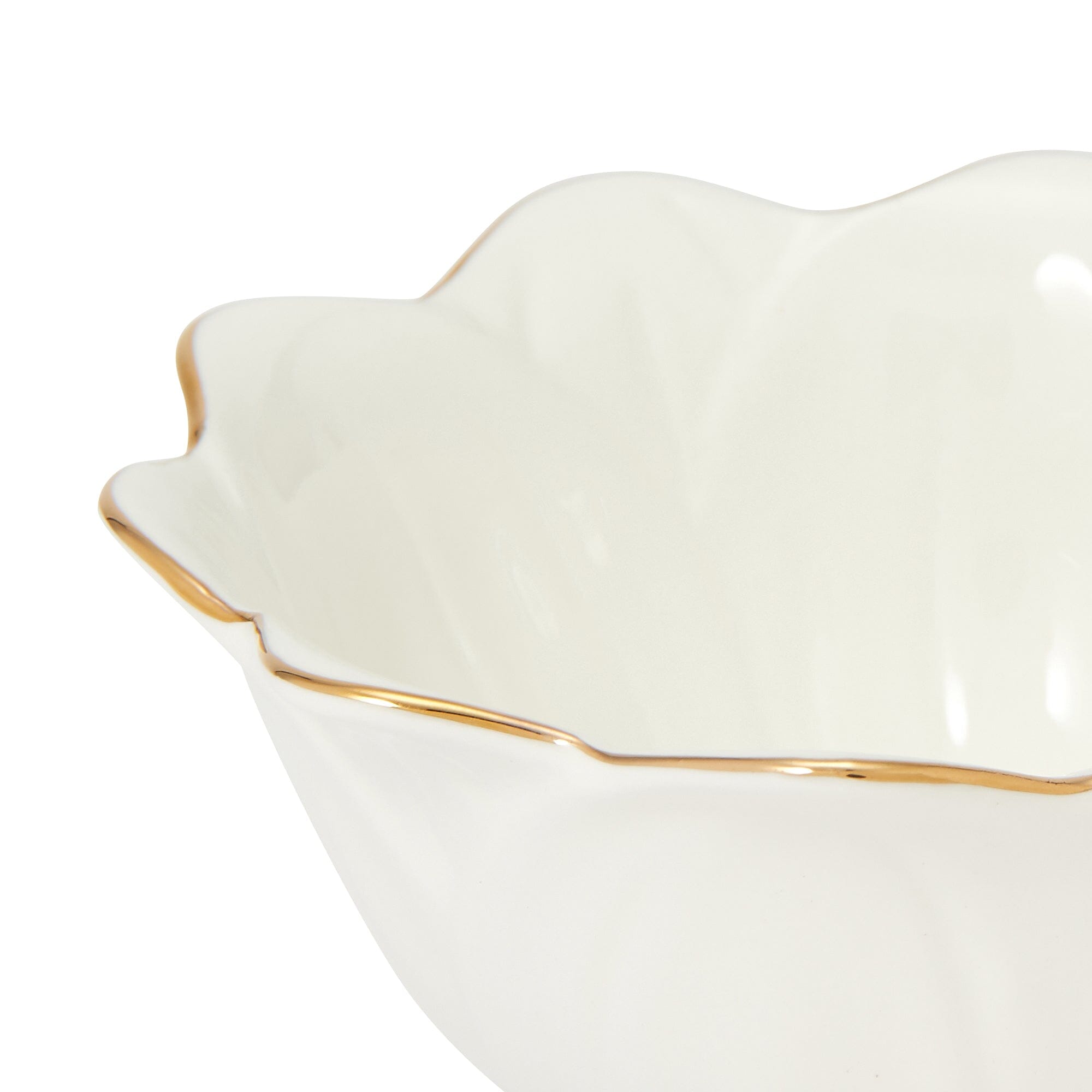 Flower Motif Bowl  White