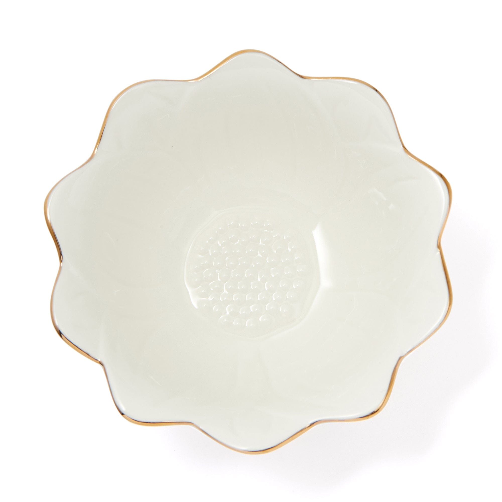 Flower Motif Bowl  White