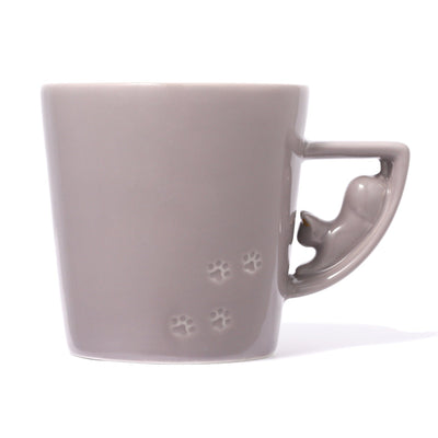 CAT FIGURE MUG GRAY