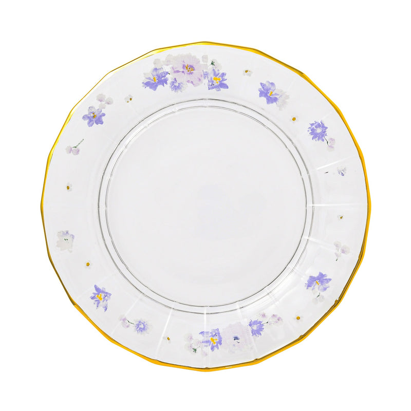 FLOWER FRILL GLASS PLATE PURPLE