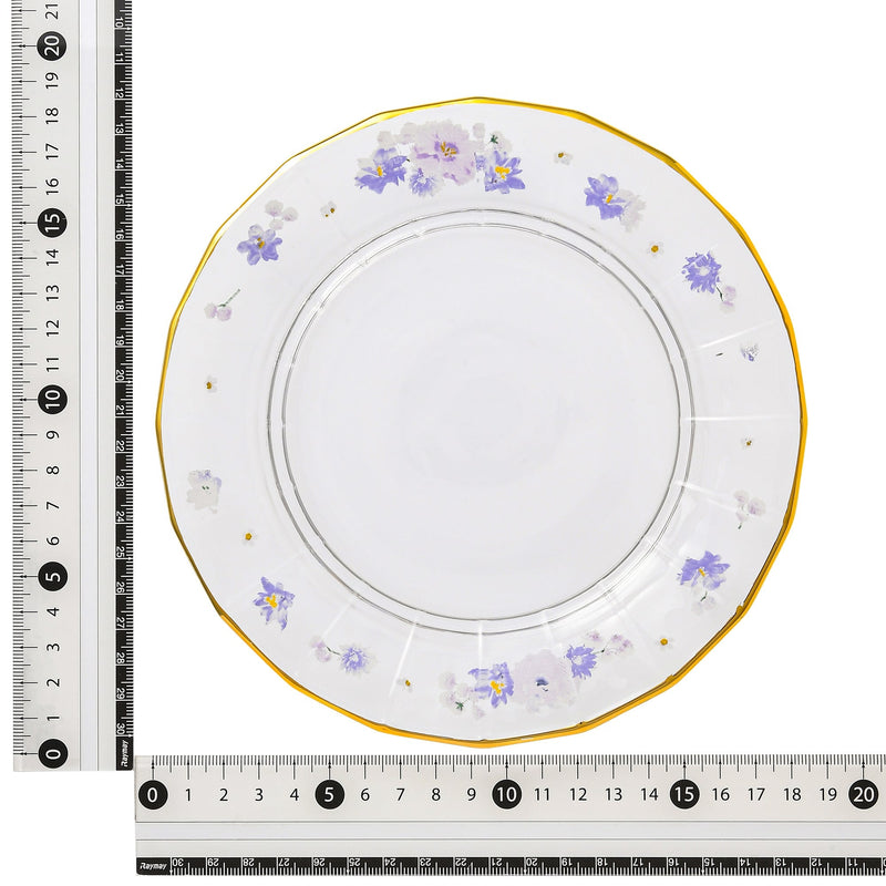 FLOWER FRILL GLASS PLATE PURPLE