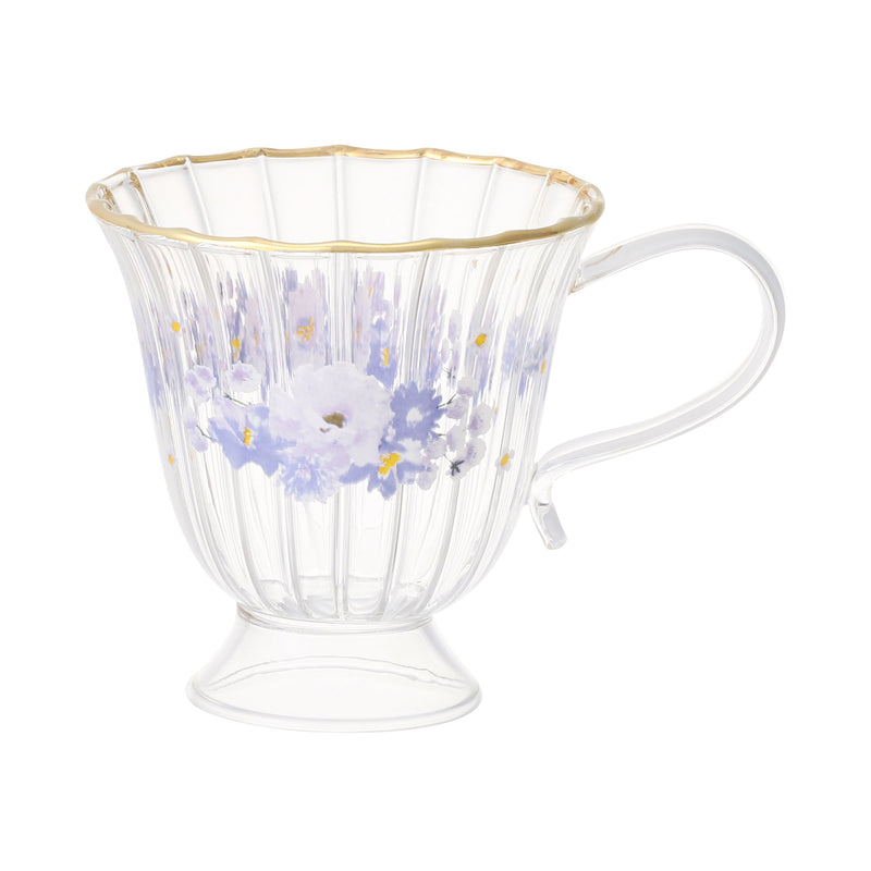 FLOWER FRILL GLASS MUG PURPLE