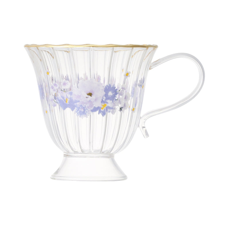 FLOWER FRILL GLASS MUG PURPLE