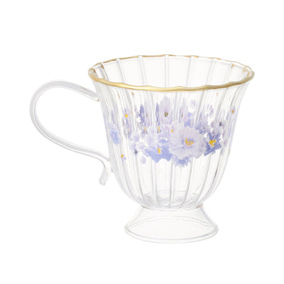 FLOWER FRILL GLASS MUG PURPLE