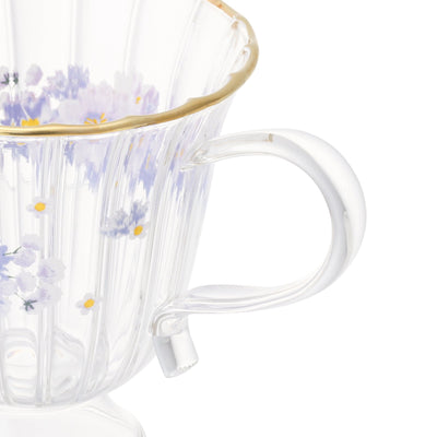 FLOWER FRILL GLASS MUG PURPLE