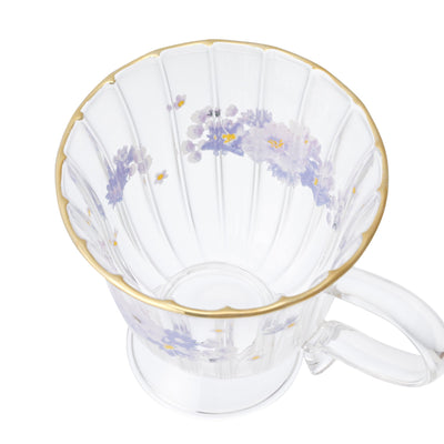 FLOWER FRILL GLASS MUG PURPLE