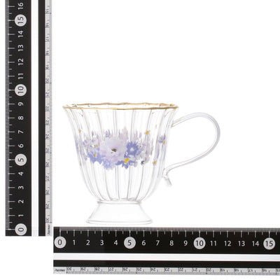 FLOWER FRILL GLASS MUG PURPLE