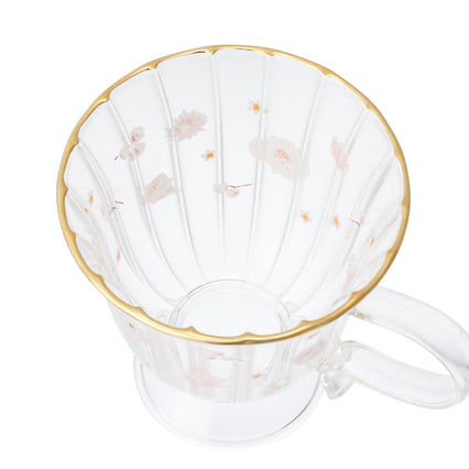 FLOWER FRILL GLASS MUG WHITE