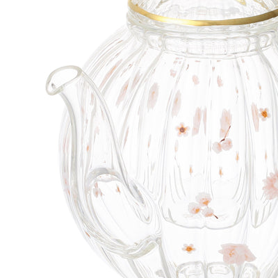 FLOWER FRILL GLASS TEAPOT WHITE