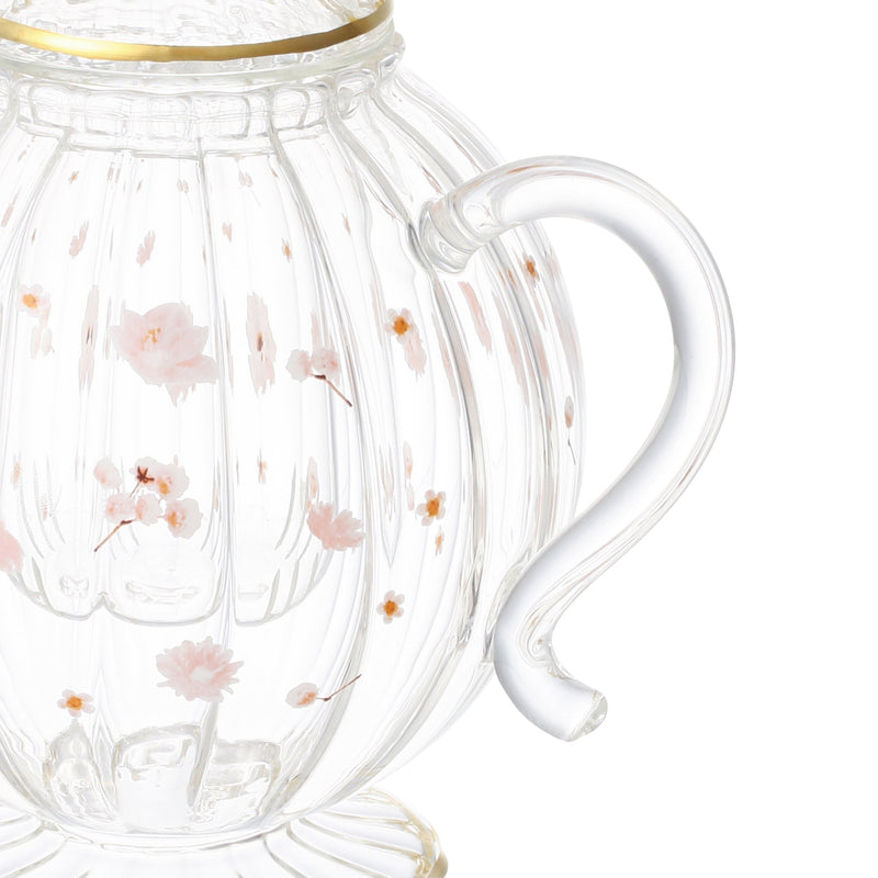 FLOWER FRILL GLASS TEAPOT WHITE