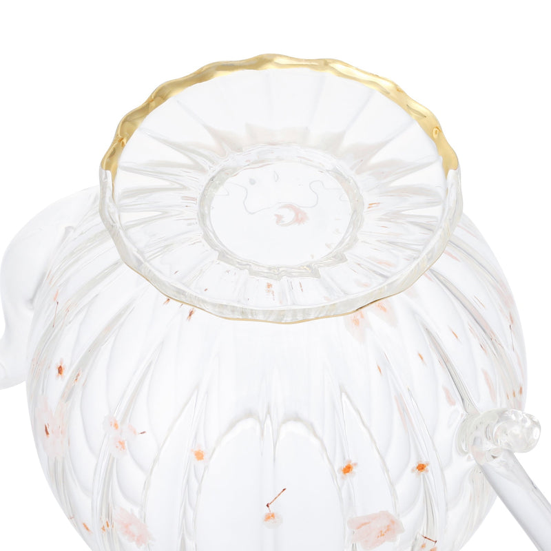 FLOWER FRILL GLASS TEAPOT WHITE