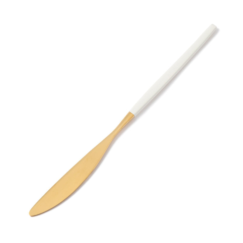 WELLE DINNER KNIFE Gold x White