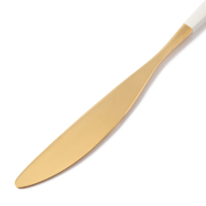 WELLE DINNER KNIFE Gold x White