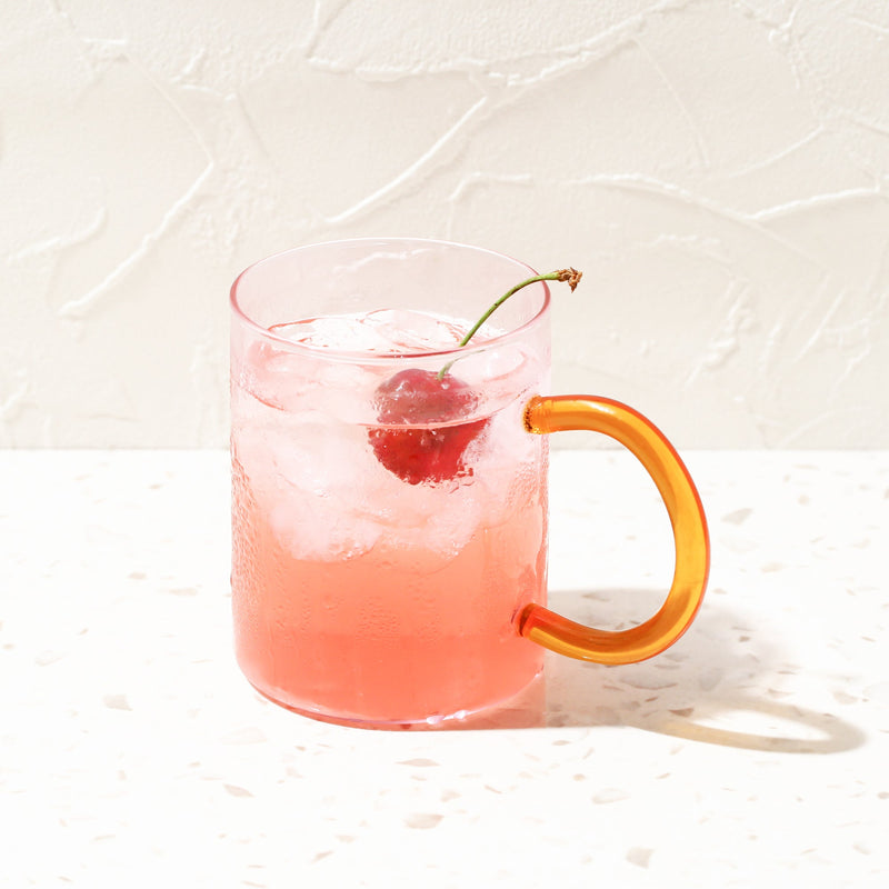 BICOLOR GLASS MUG PINK