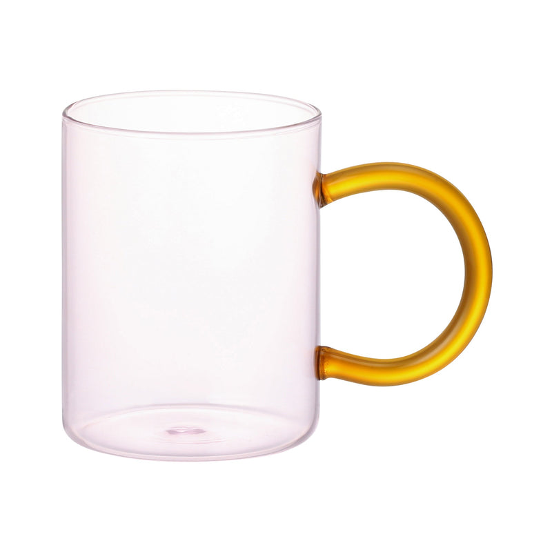 BICOLOR GLASS MUG PINK