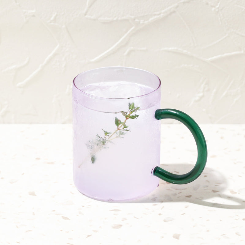 BICOLOR GLASS MUG PURPLE