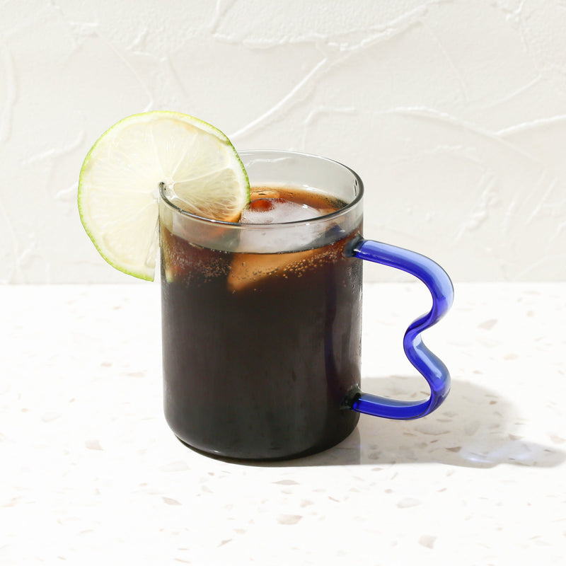 BICOLOR GLASS MUG GRAY