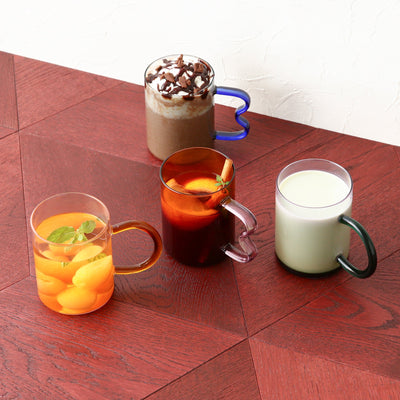 BICOLOR GLASS MUG GRAY