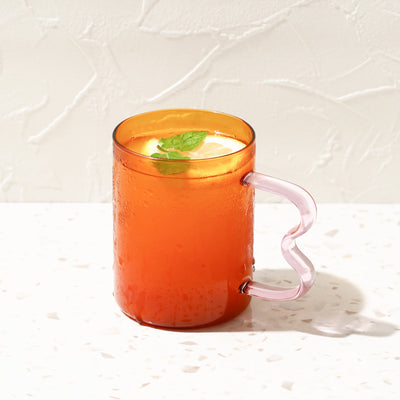 BICOLOR GLASS MUG AMBER