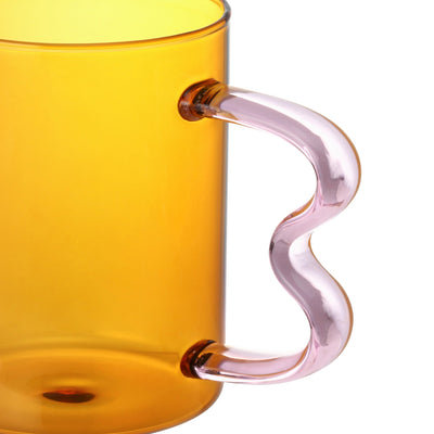 BICOLOR GLASS MUG AMBER