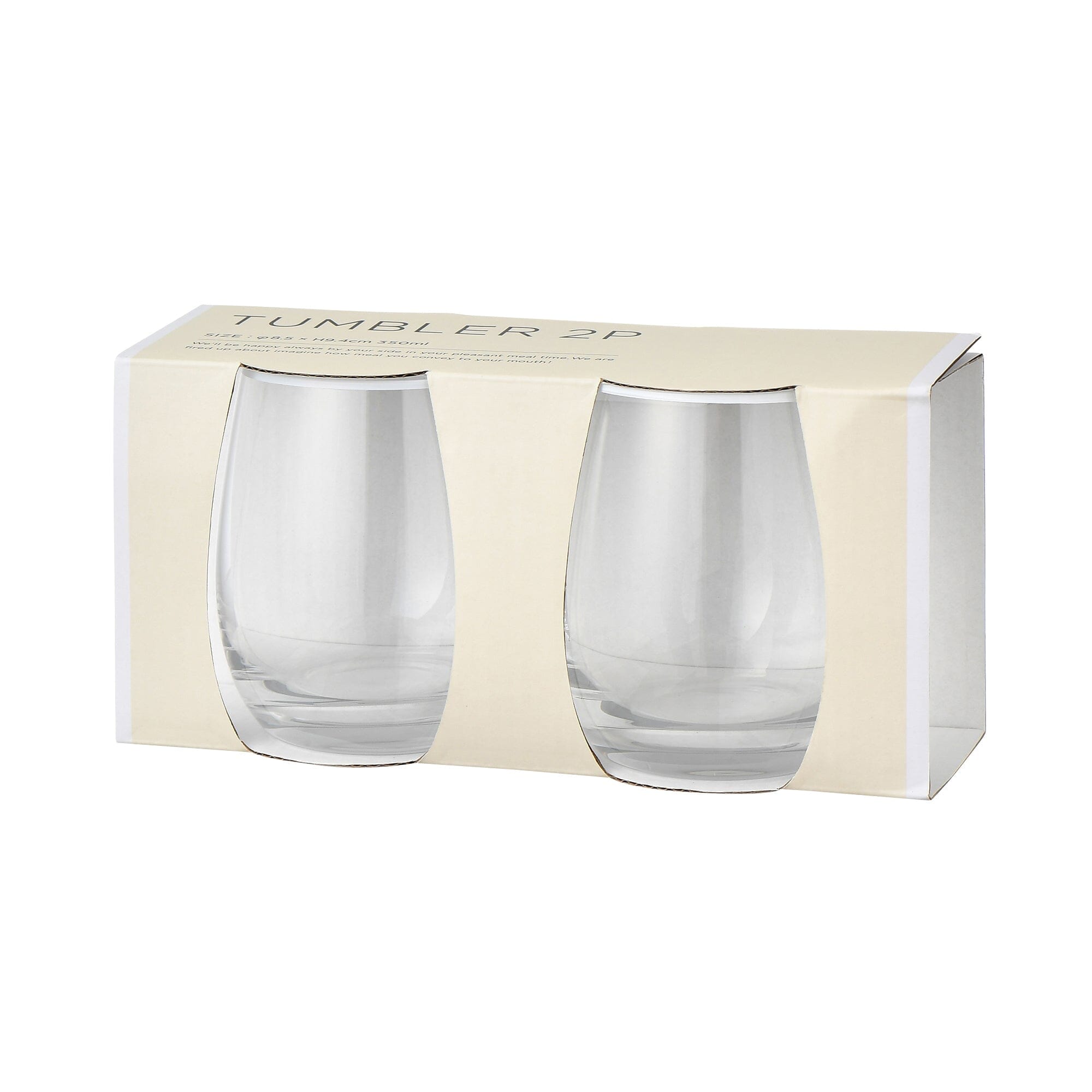 Color Rim Tumbler 2Pcs Clear