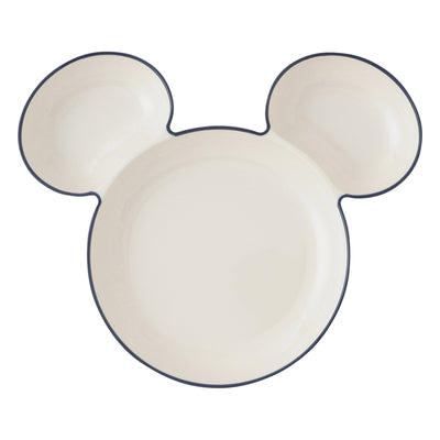 DISNEY MICKEY MELAMINE PLATE RIM IVORY X NAVY