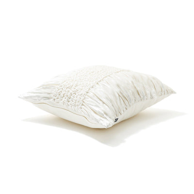 SMOCKING CUSHION COVER 45 White