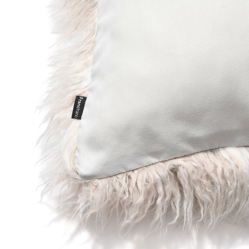 FUR-K CUSHION COVER 450 X 450 WHITE X BEIGE