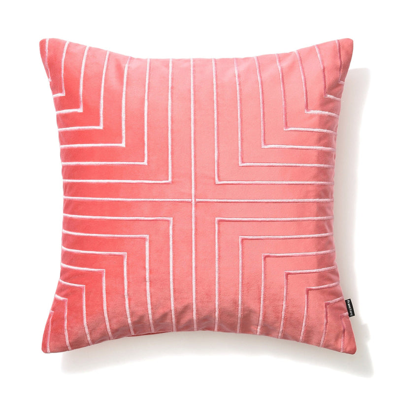 Velvet Geometric Cushion Cover 450 X 450 Pink