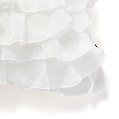 Chiffon Frill Cushion Cover 450 X 450 White