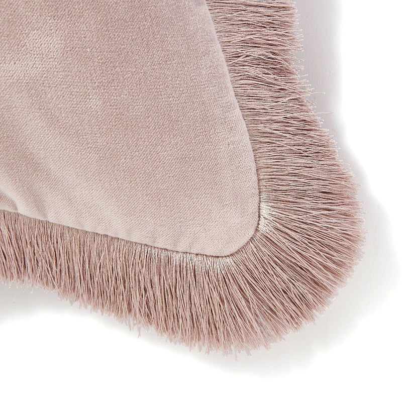 Velvet Fringe Cushion Cover 450 X 450 Pink