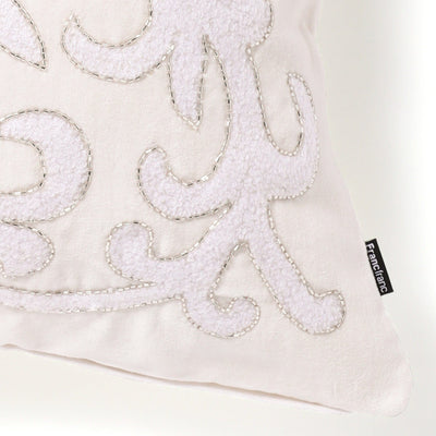 Emb Ornament A Cushion Cover 450 X 450 White