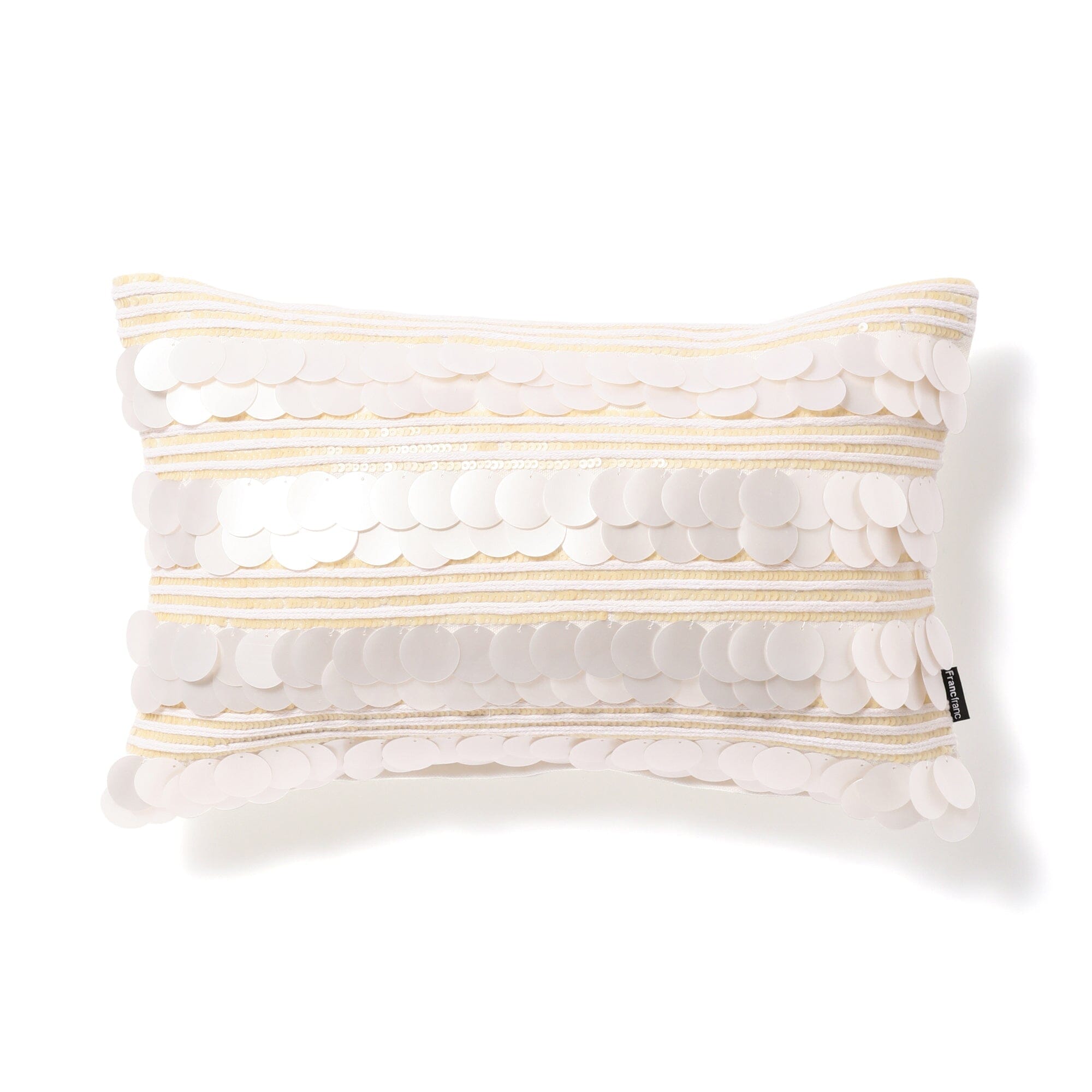 Spangle Cushion Cover 400 X 250 White