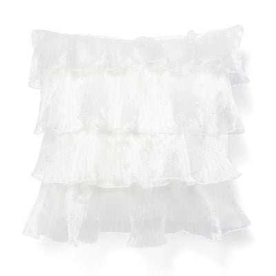 Organdy Frill Cushion Cover 450 X 450 White