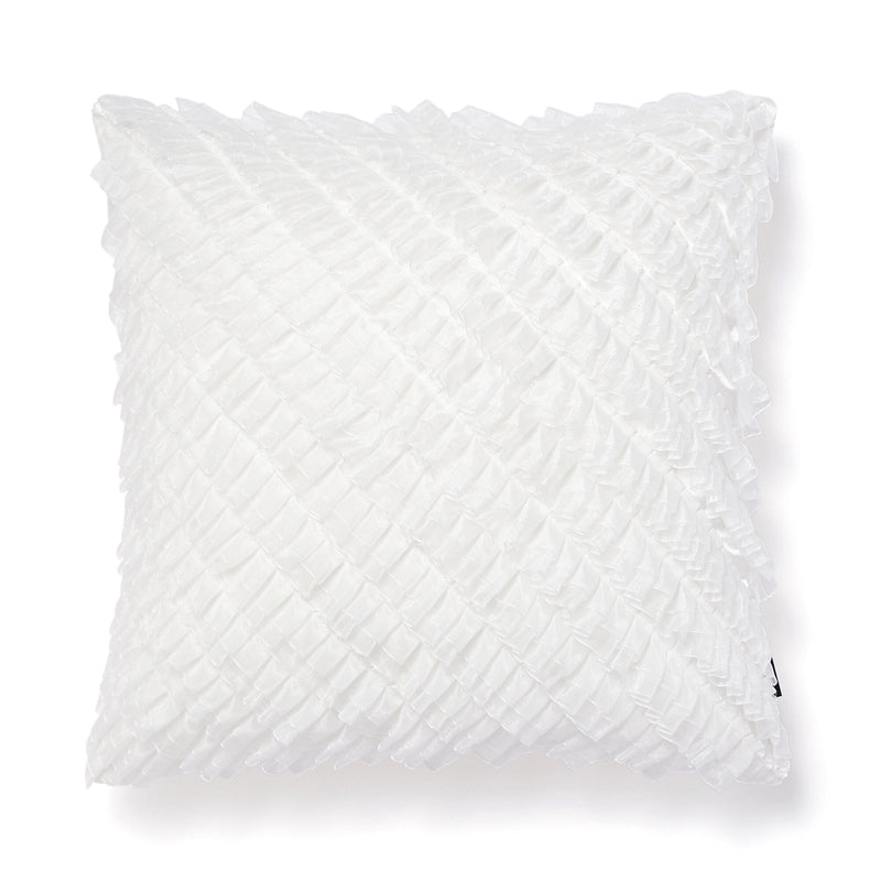 Organdy Frill Cushion Cover 450 X 450 White