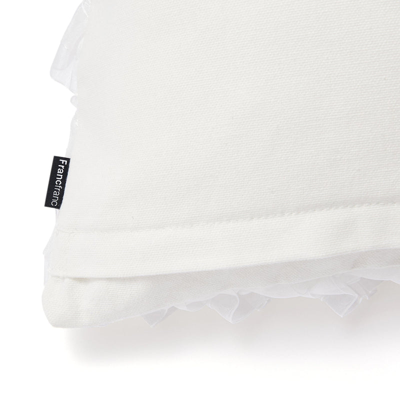 Organdy Frill Cushion Cover 450 X 450 White