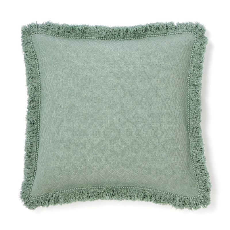 Diamond Fringe Cushion Cover 600 X 600 Green