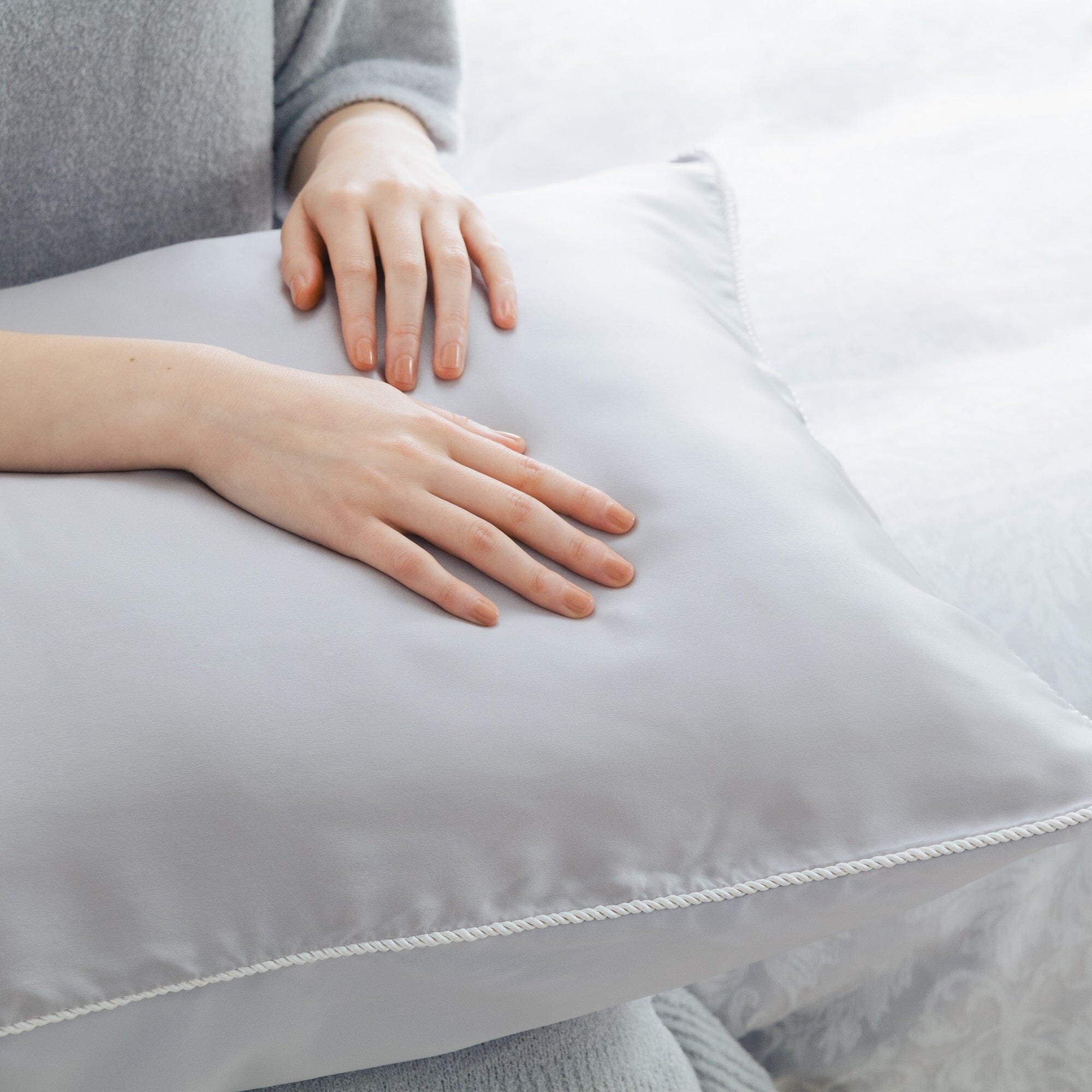 Front Silk Pillow Case 500 X 700 Gray