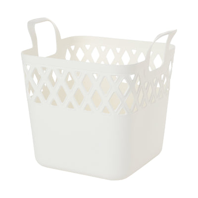 SQUARE Laundry Basket Small White