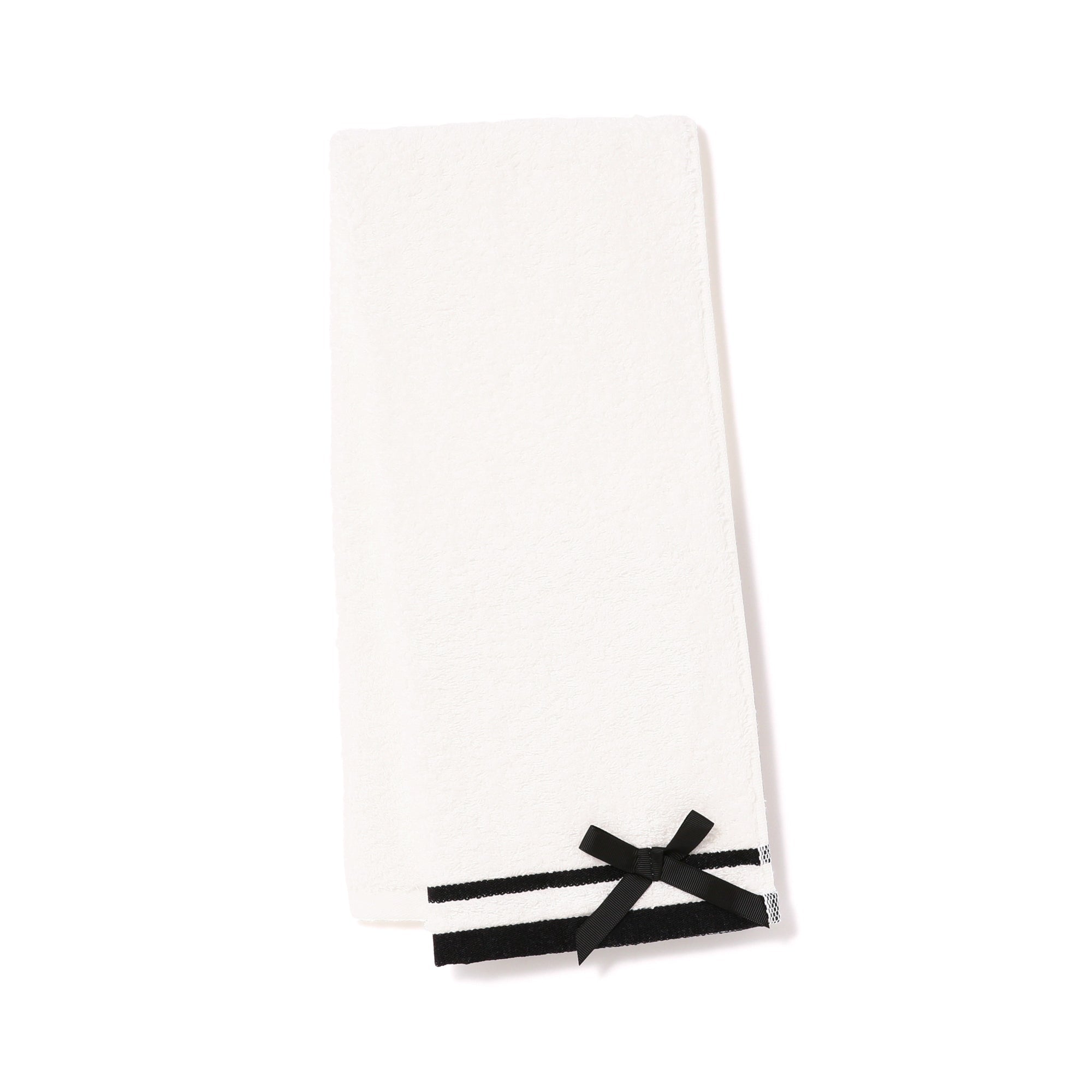 QUICK DRY FACE TOWEL RIBBON WHITE