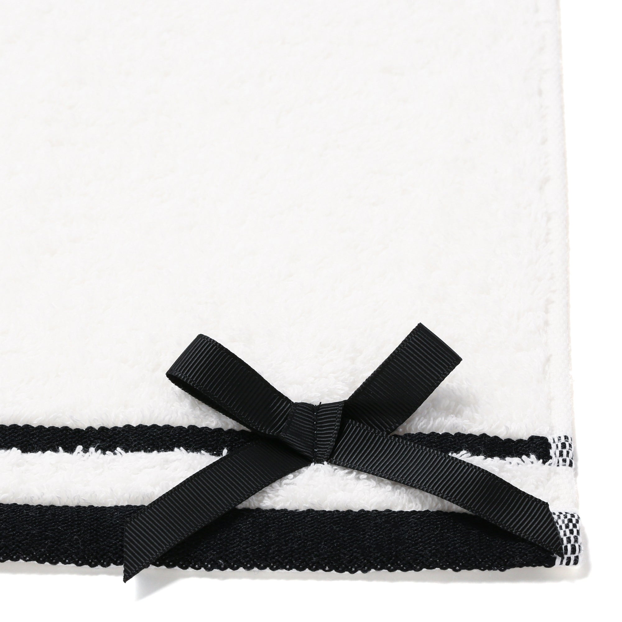 QUICK DRY FACE TOWEL RIBBON WHITE