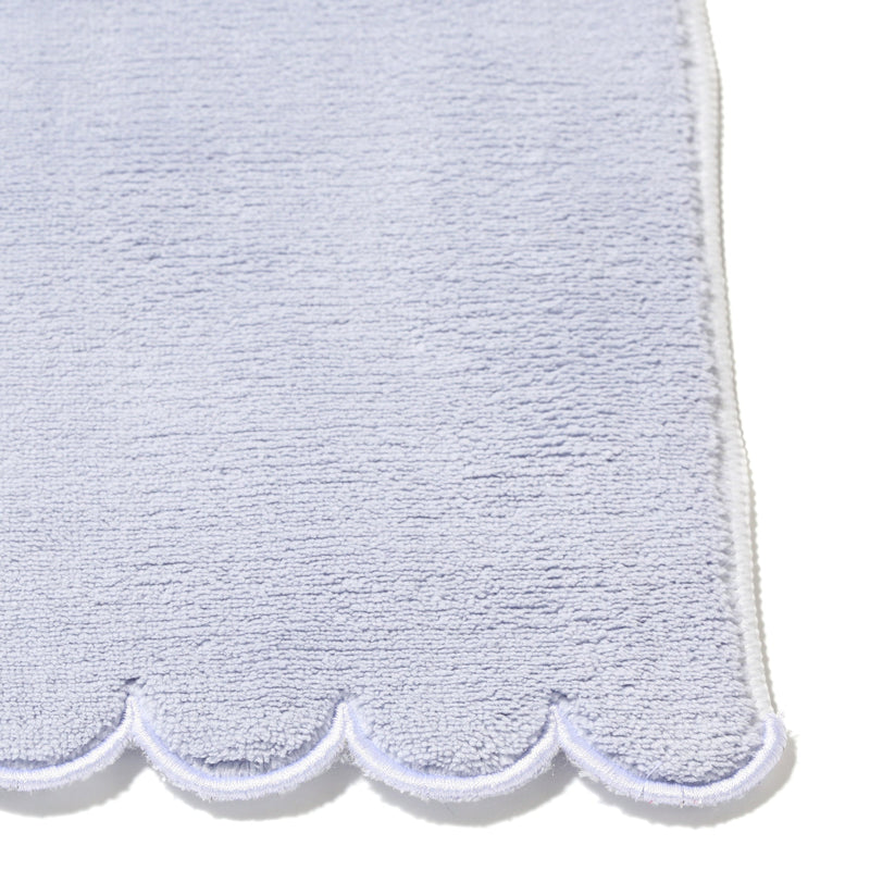 MICROFIBER FACE TOWEL SCALLOP LIGHT BLUE