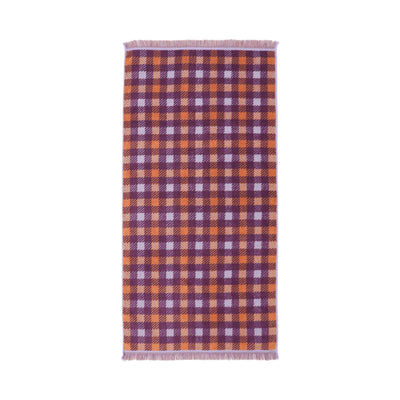 Antibacterial Deodorant Bath Towel Plaid Fringe Orange X Purple