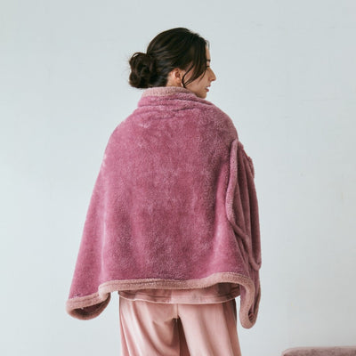 WARM FLEECE 4WAY PONCHO PURPLE