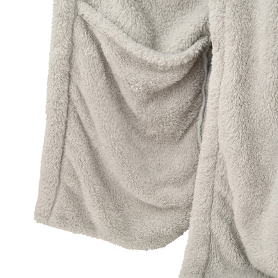 WARM FLEECE LONG BLANKET ROBE GRAY