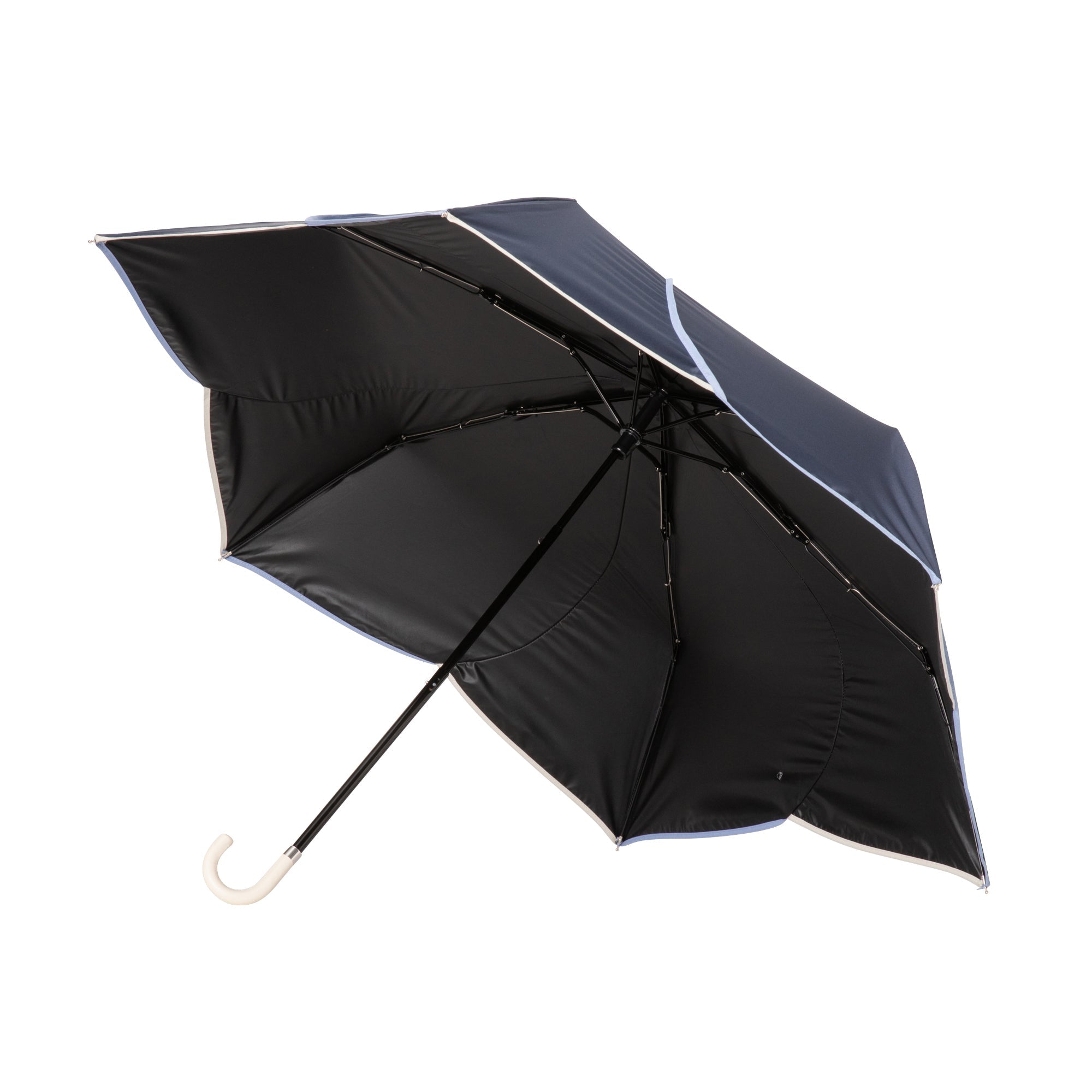 BICOLOR PIPING PARASOL MINI UMBRELLA NAVY